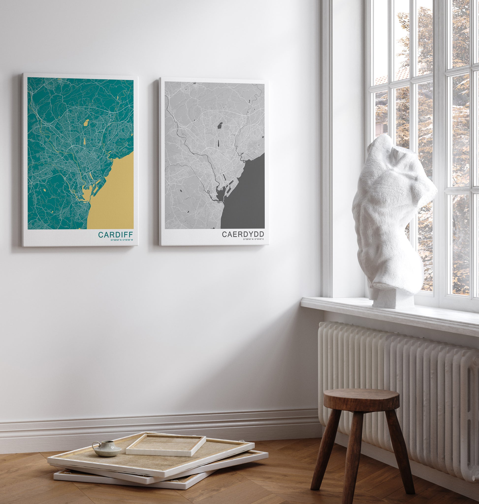 Cardiff map print | Different colors and sizes | Caerdydd canvas - The Hue Map