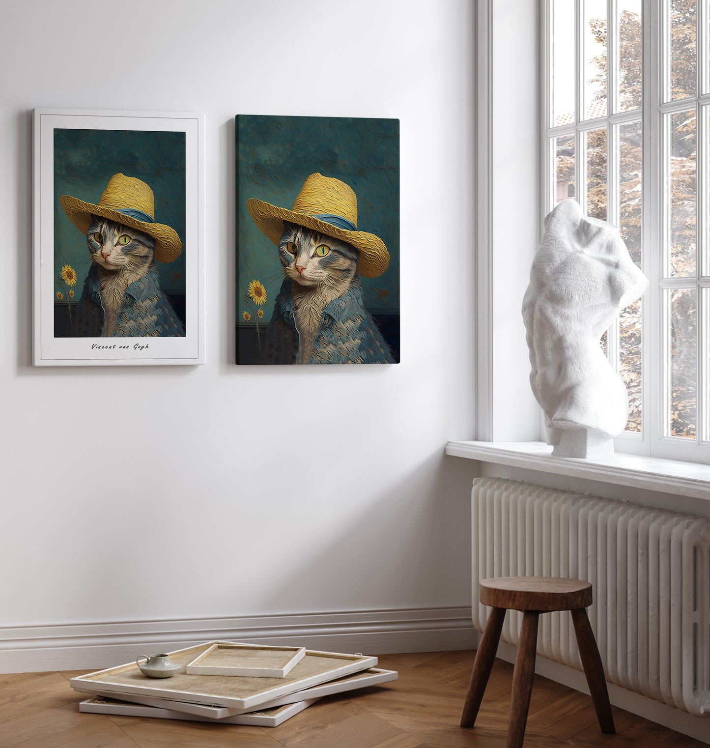 Van Gogh Cat Print | Different sizes and canvas - The Hue Map