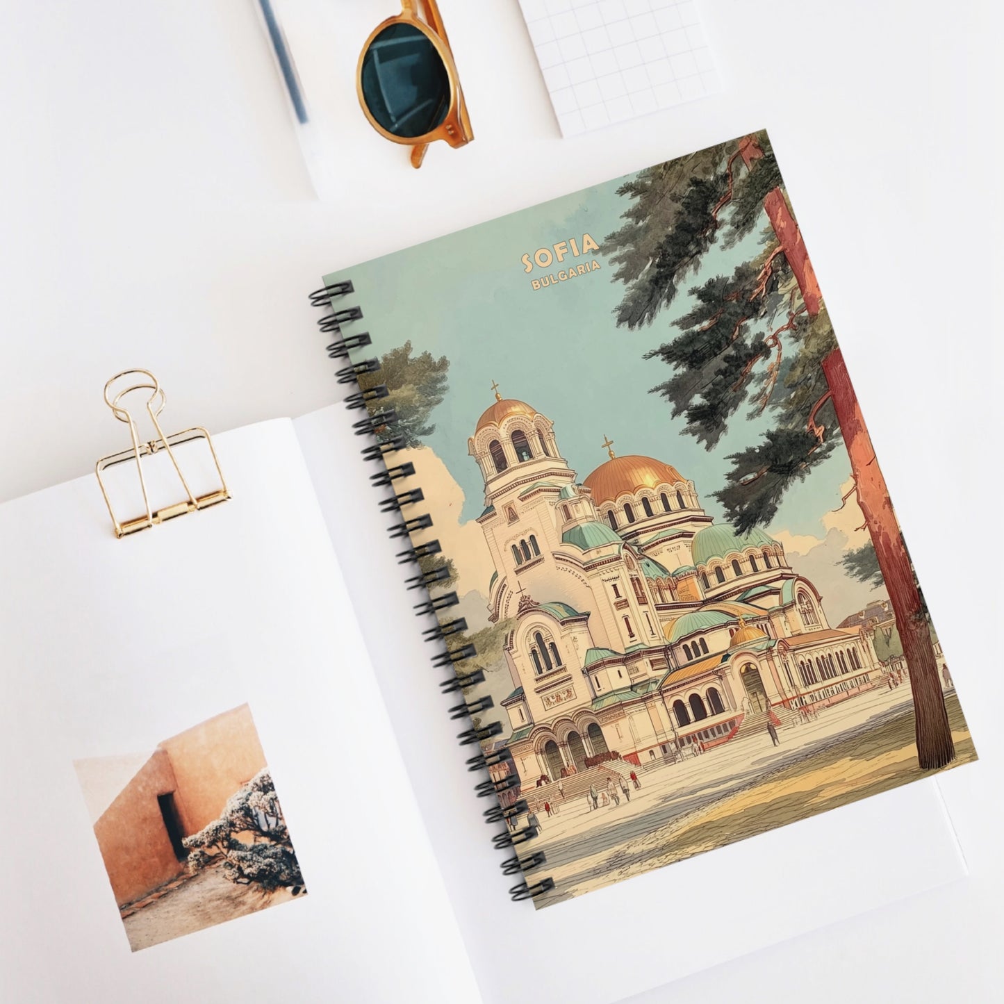 Notebook with a Sofia design on a white surface