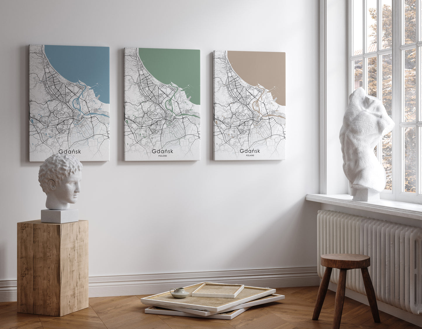 Gdansk Map print | Different sizes and canvas - The Hue Map