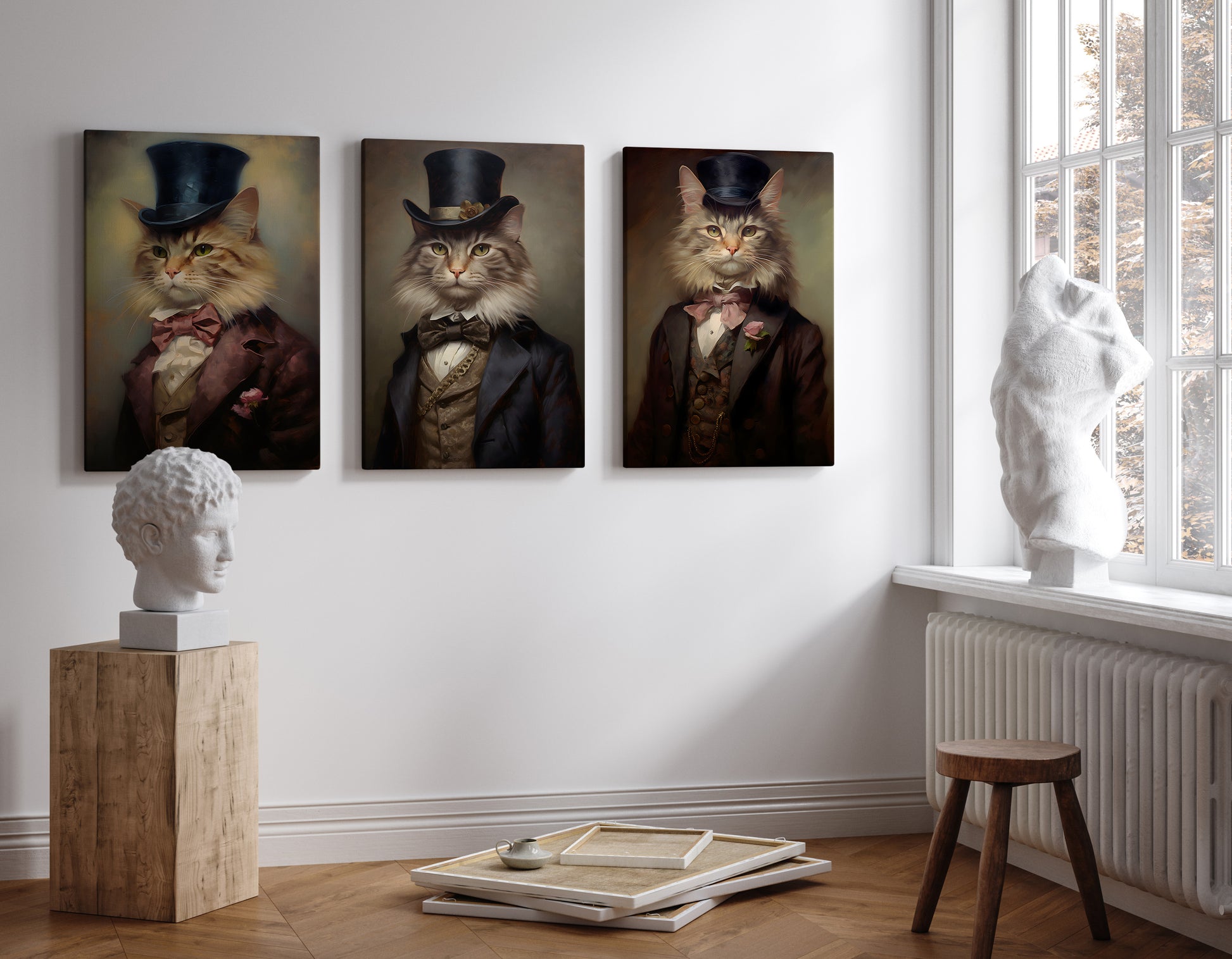 Victorian Cat wall art | Different styles and sizes - The Hue Map