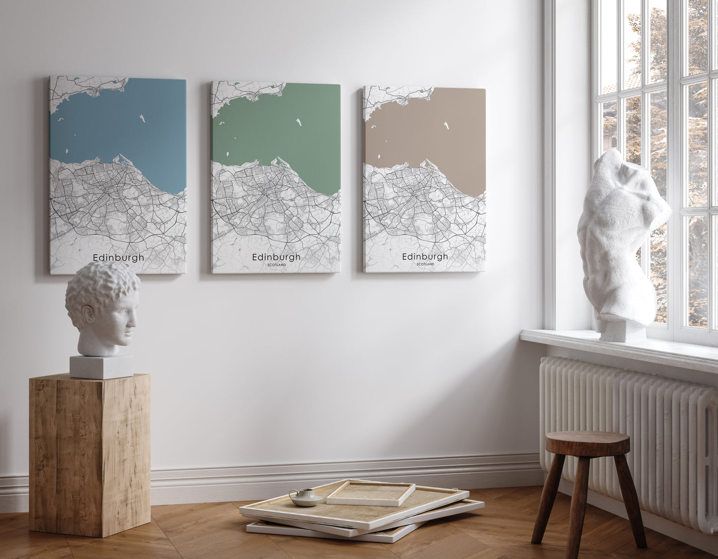 Edinburgh map print | Different sizes and canvas - The Hue Map