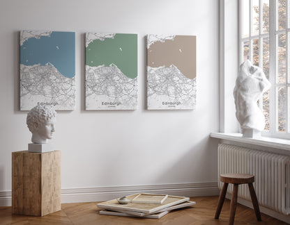 Edinburgh map print | Different sizes and canvas - The Hue Map