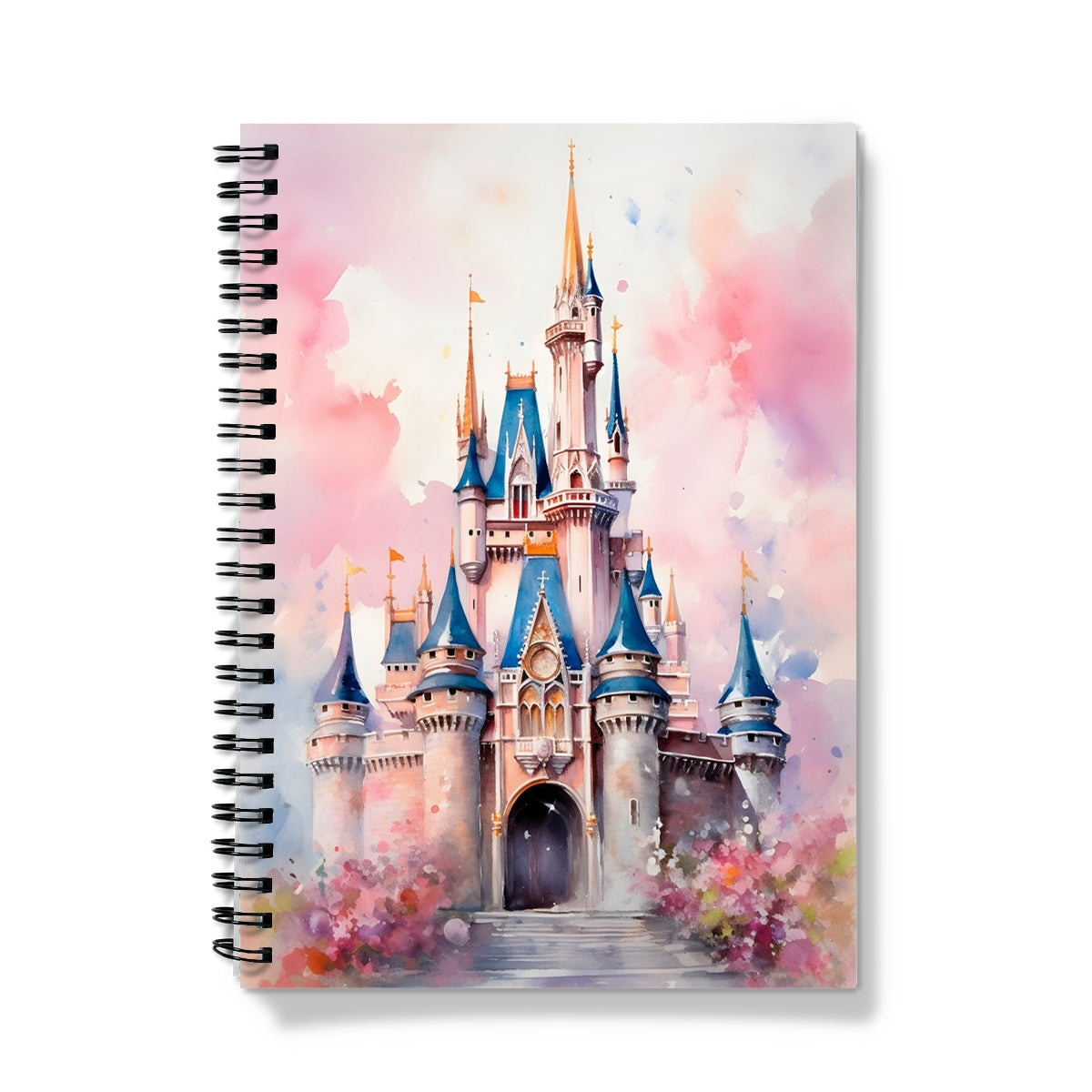 Disney castle notebook in watercolors.