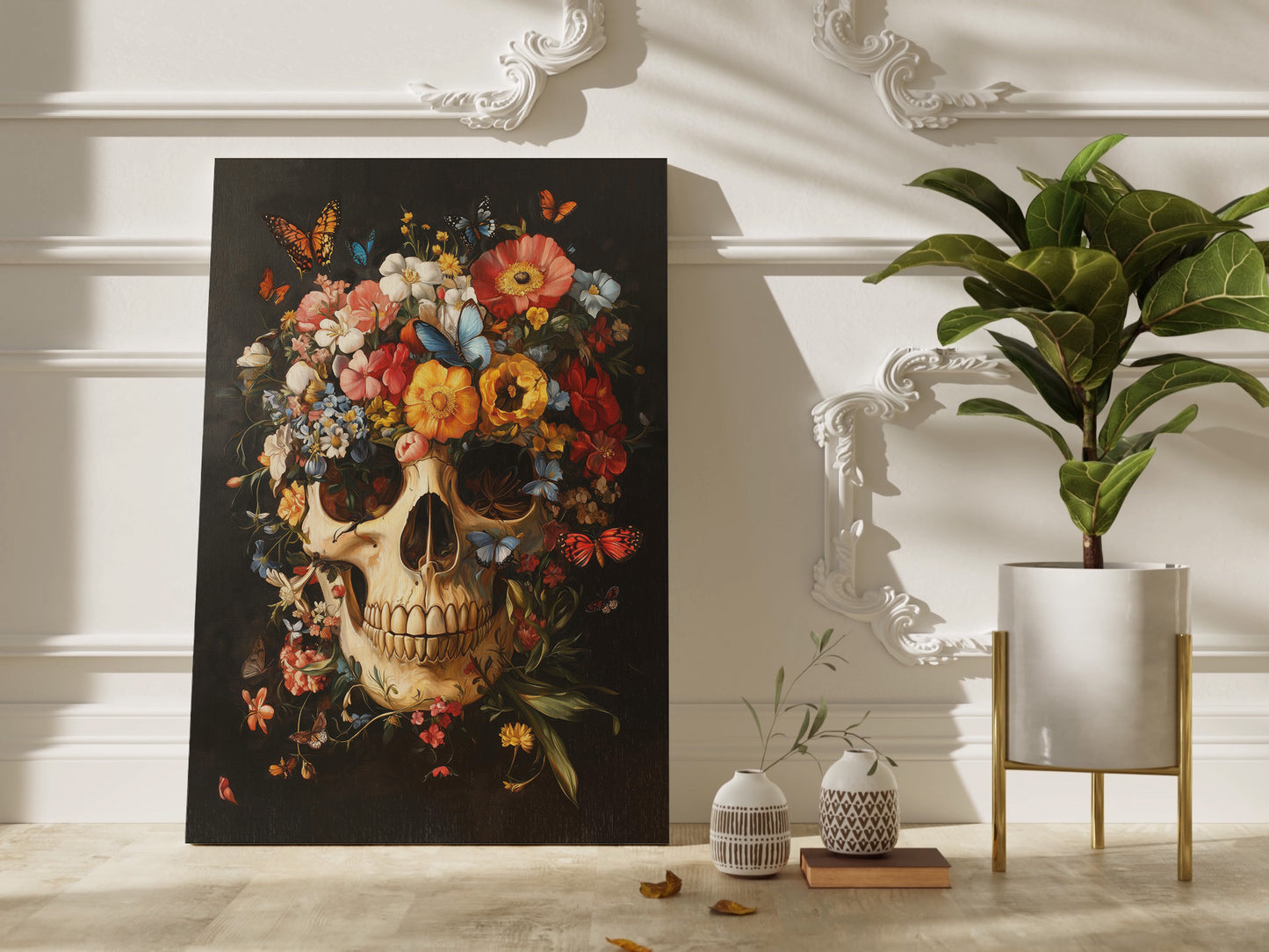 Floral Skull Wall Art