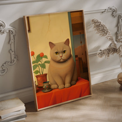 Botero Ginger Cat poster in different sizes and frames or canvas