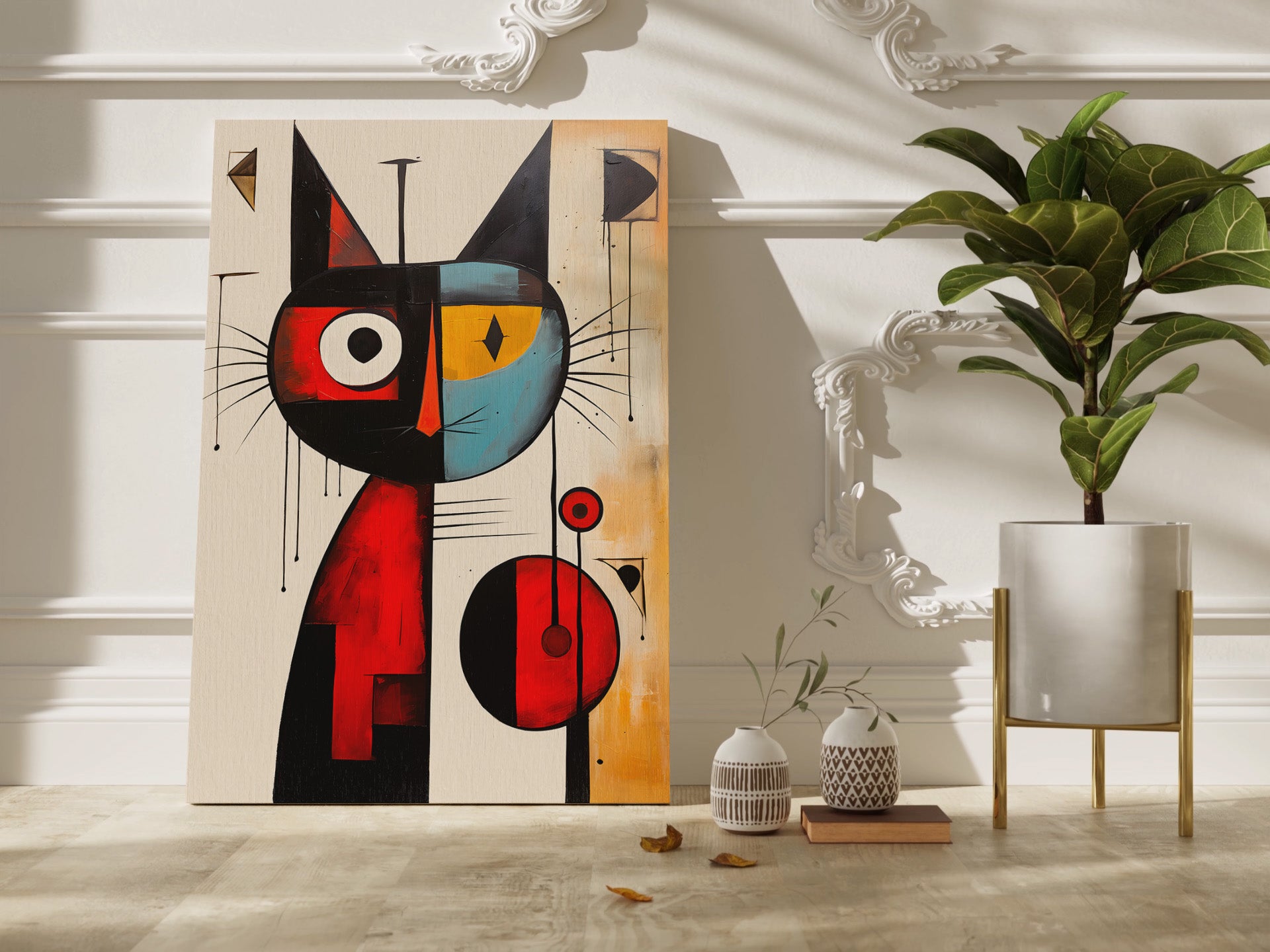 Joan Miro cat canvas wall art.