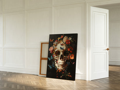 Floral Butterfly Skull Wall Art