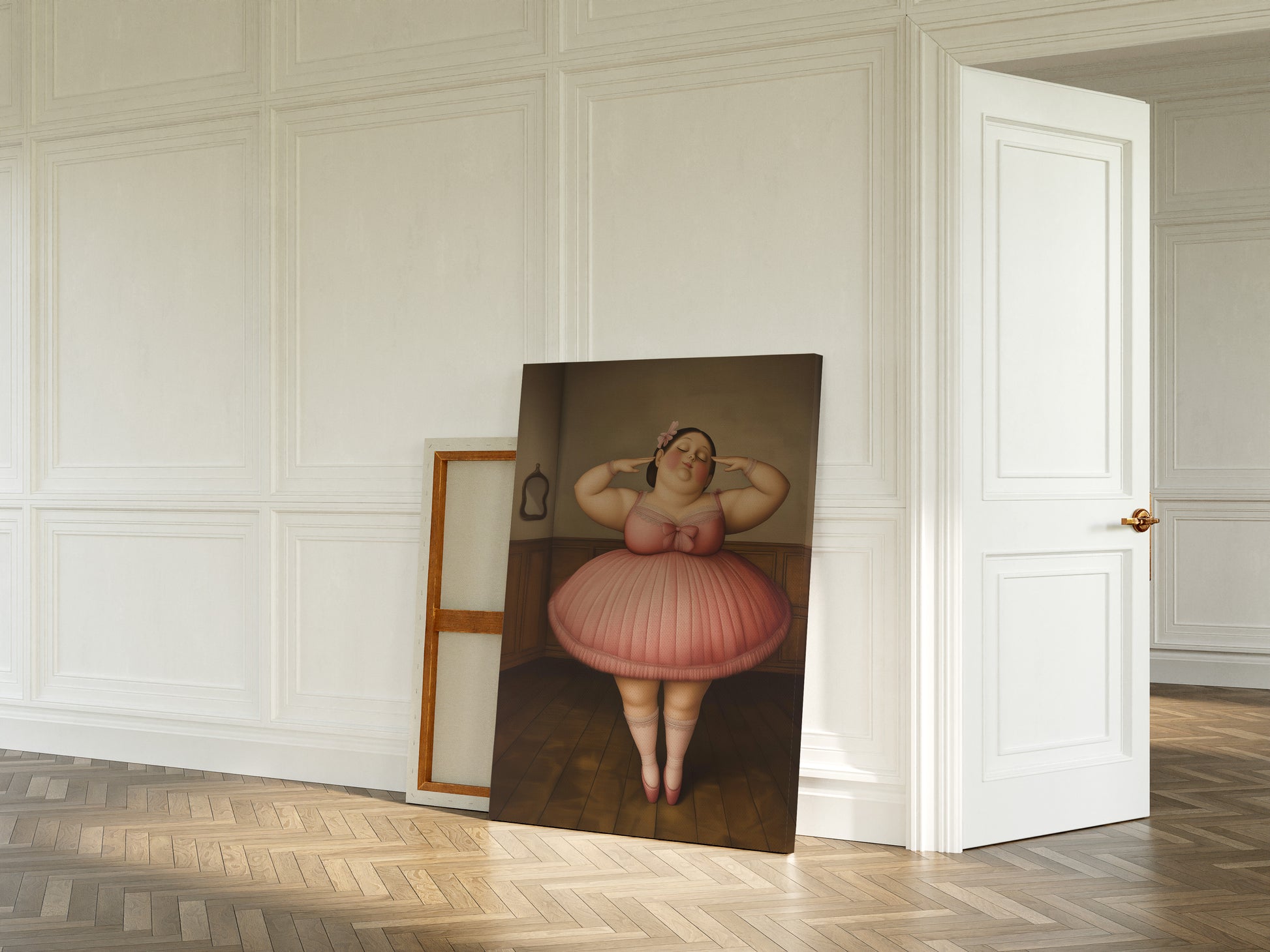 Botero ballerina big canvas wall art print.