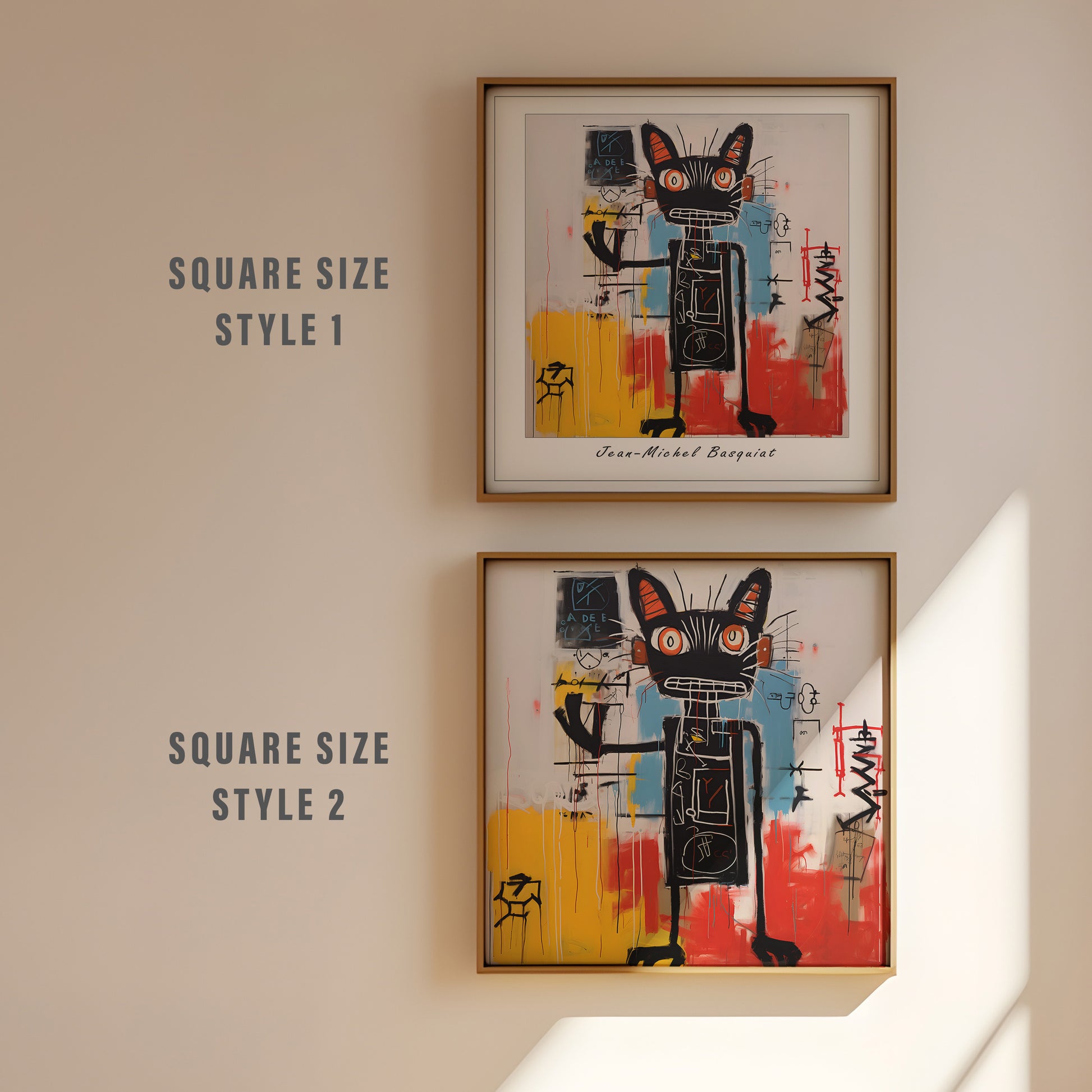 Jean-Michel Basquiat Cat print | Different sizes and canvas - The Hue Map