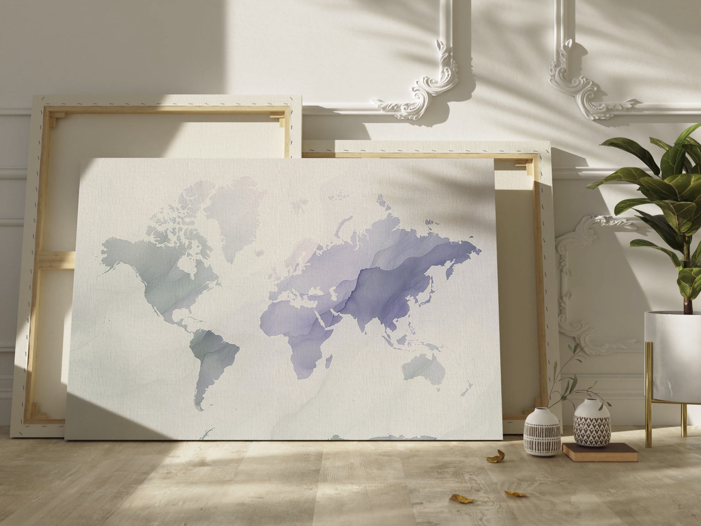 World Map watercolor Print | Different sizes and canvas - The Hue Map