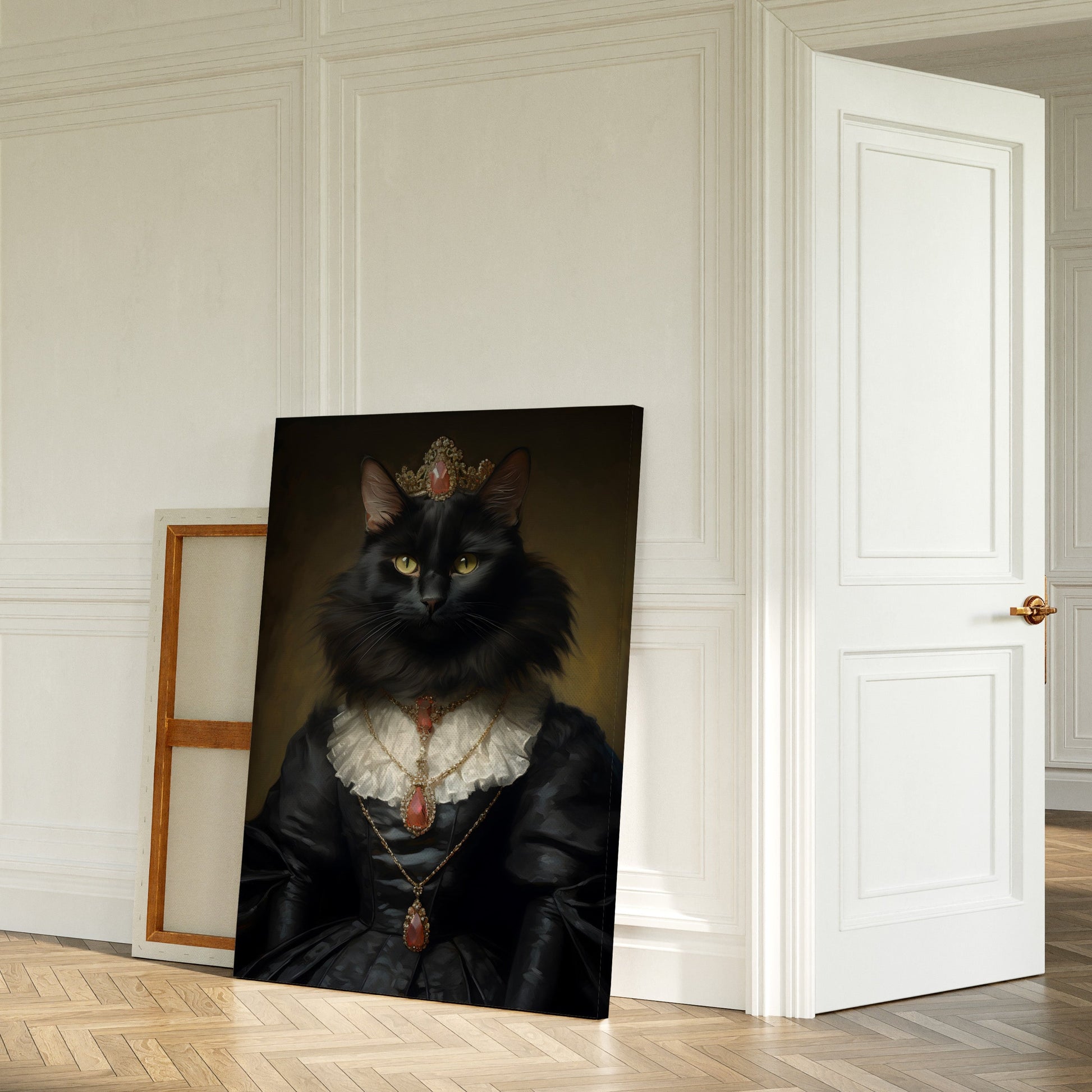 King and Queen Black Cat wall art | Different sizes and canvas - The Hue Map