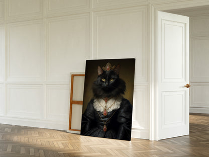 Black Cat Queen large canvas wall art.