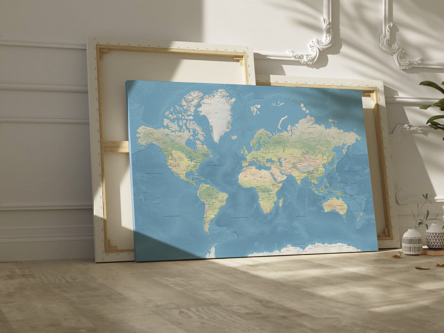 Relief World Map | Different sizes and canvas - The Hue Map