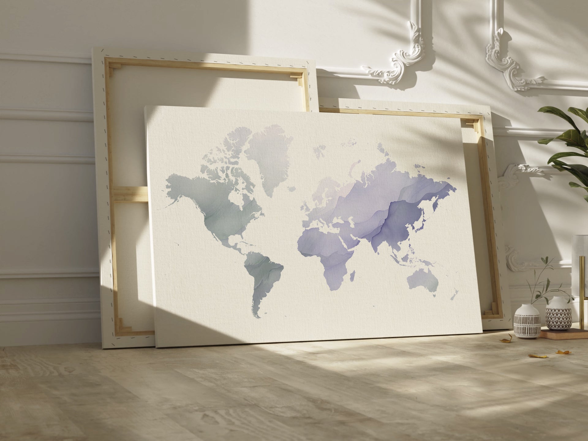 World Map watercolor Print | Different sizes and canvas - The Hue Map