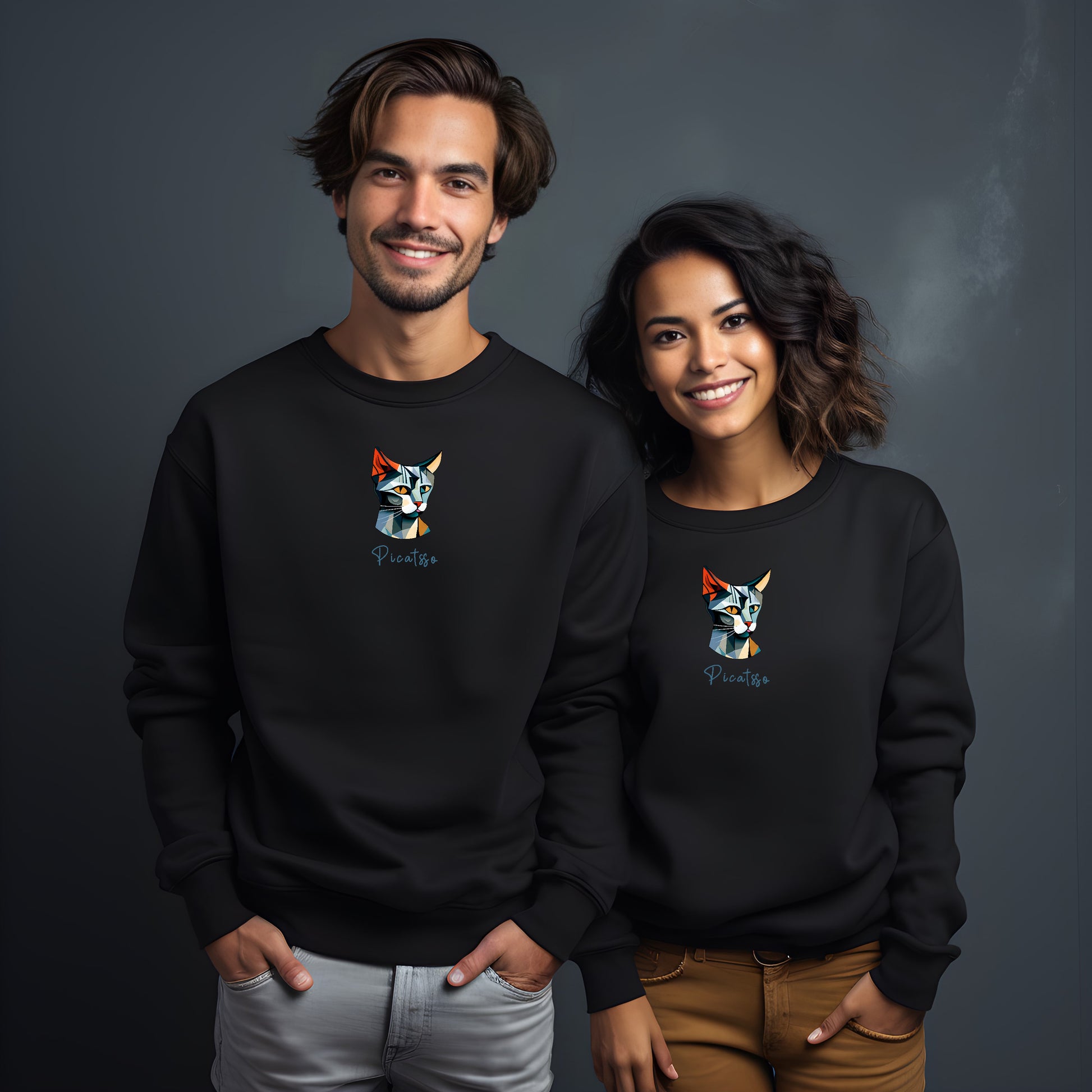 Unisex Picasso cat Sweatshirt | Different sizes and colors - The Hue Map