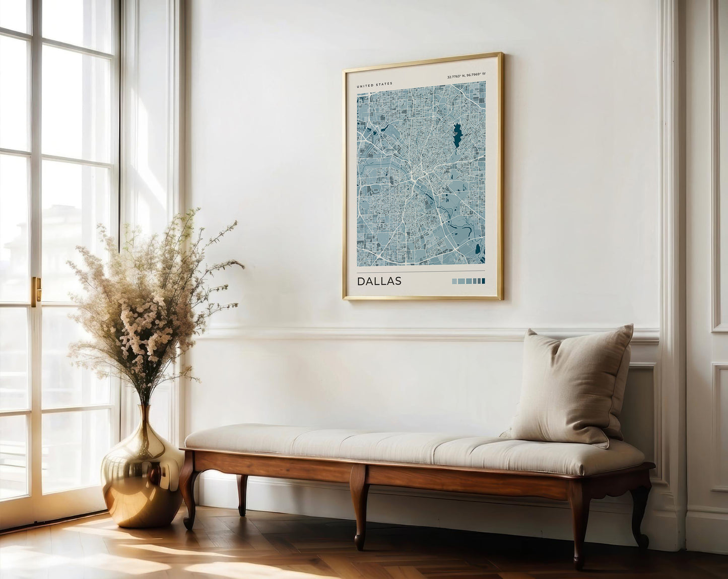 Dallas Map Print | Blue Texas City Map Wall Art