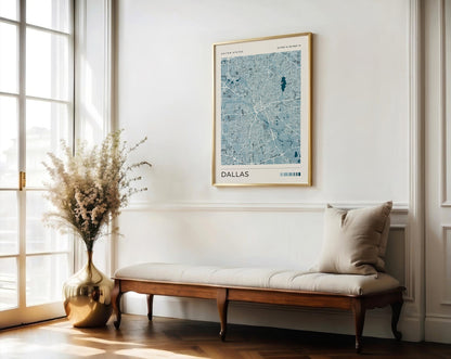 Dallas Map Print | Blue Texas City Map Wall Art