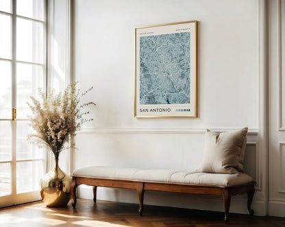 San Antonio Map Print | Blue Texas City Map Wall Art