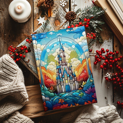 Journal à couverture rigide en vitrail du château de Disney