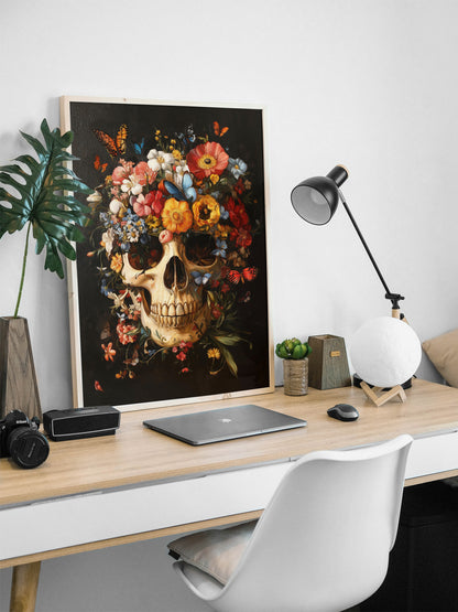 Floral Skull Wall Art