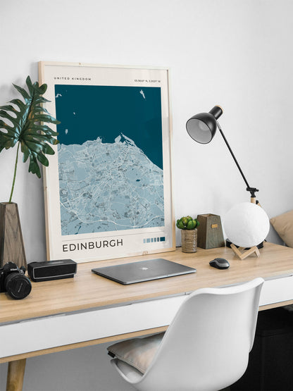 Stadtplan von Edinburgh | Schottland Reise Wandkunst