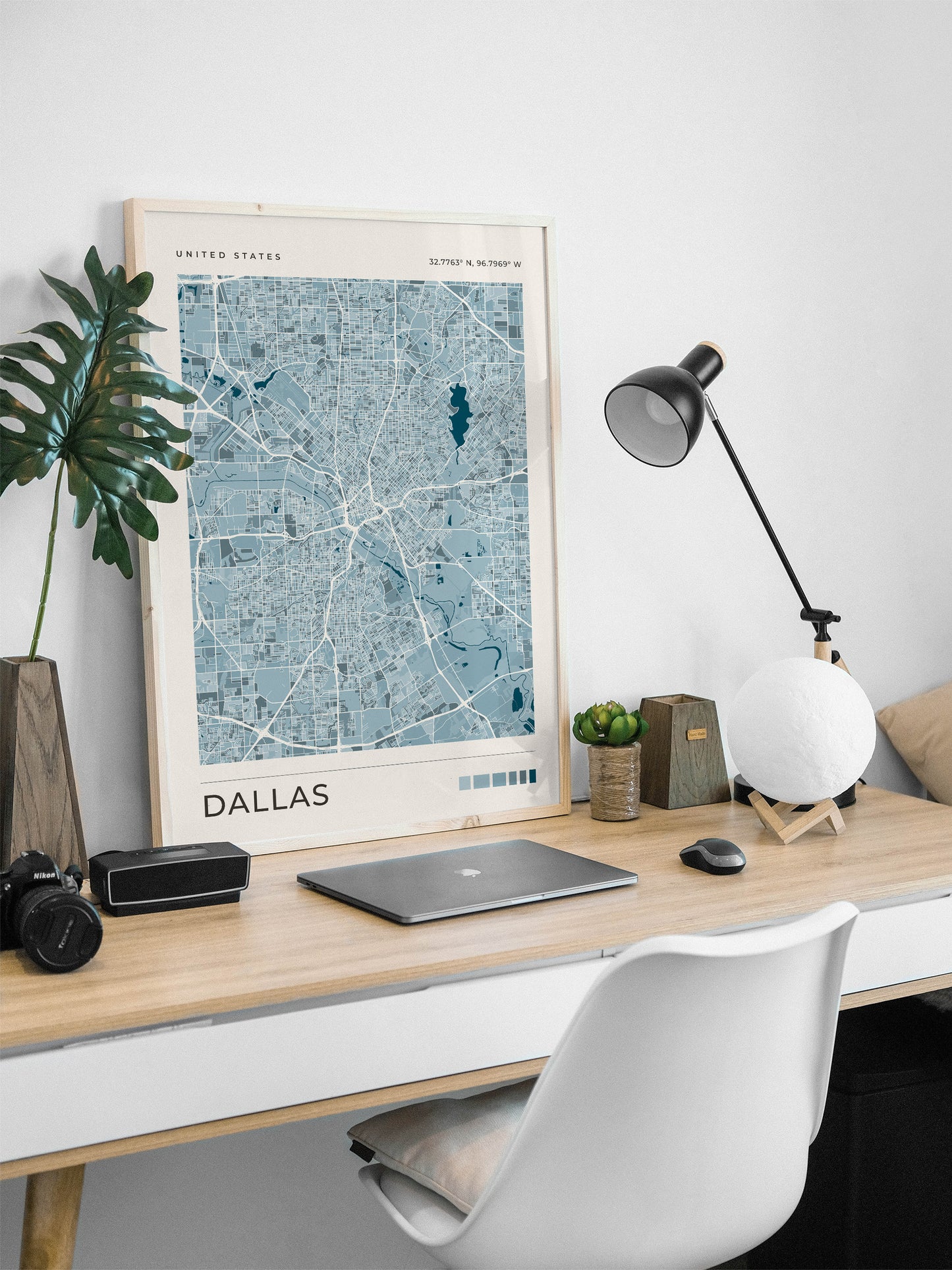 Dallas Map Print | Blue Texas City Map Wall Art