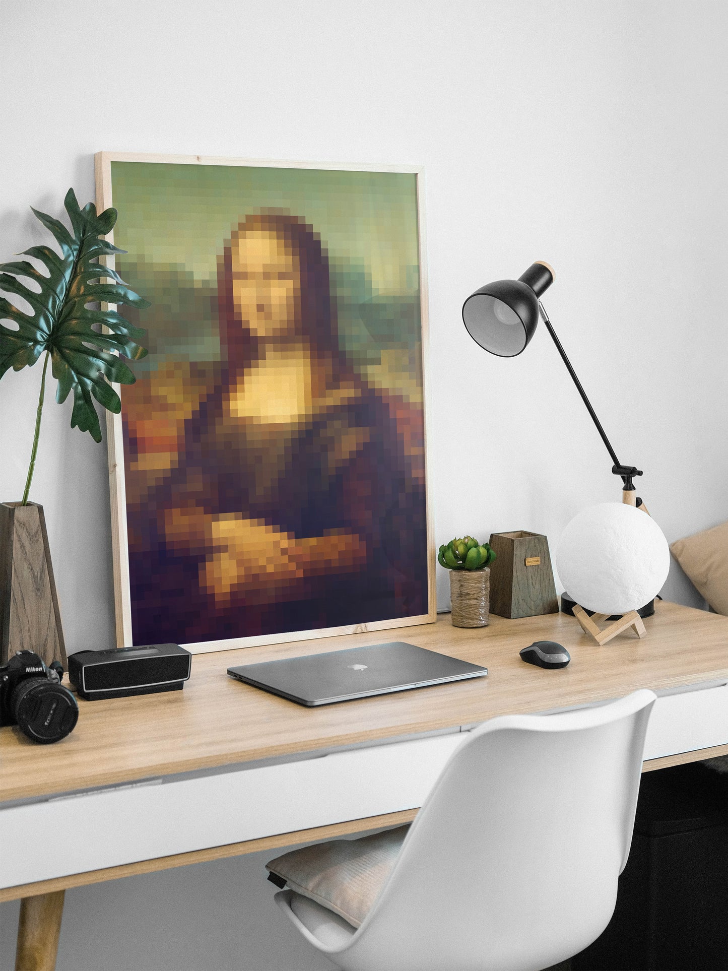 Mona Lisa pixel print | Different sizes and canvas - The Hue Map