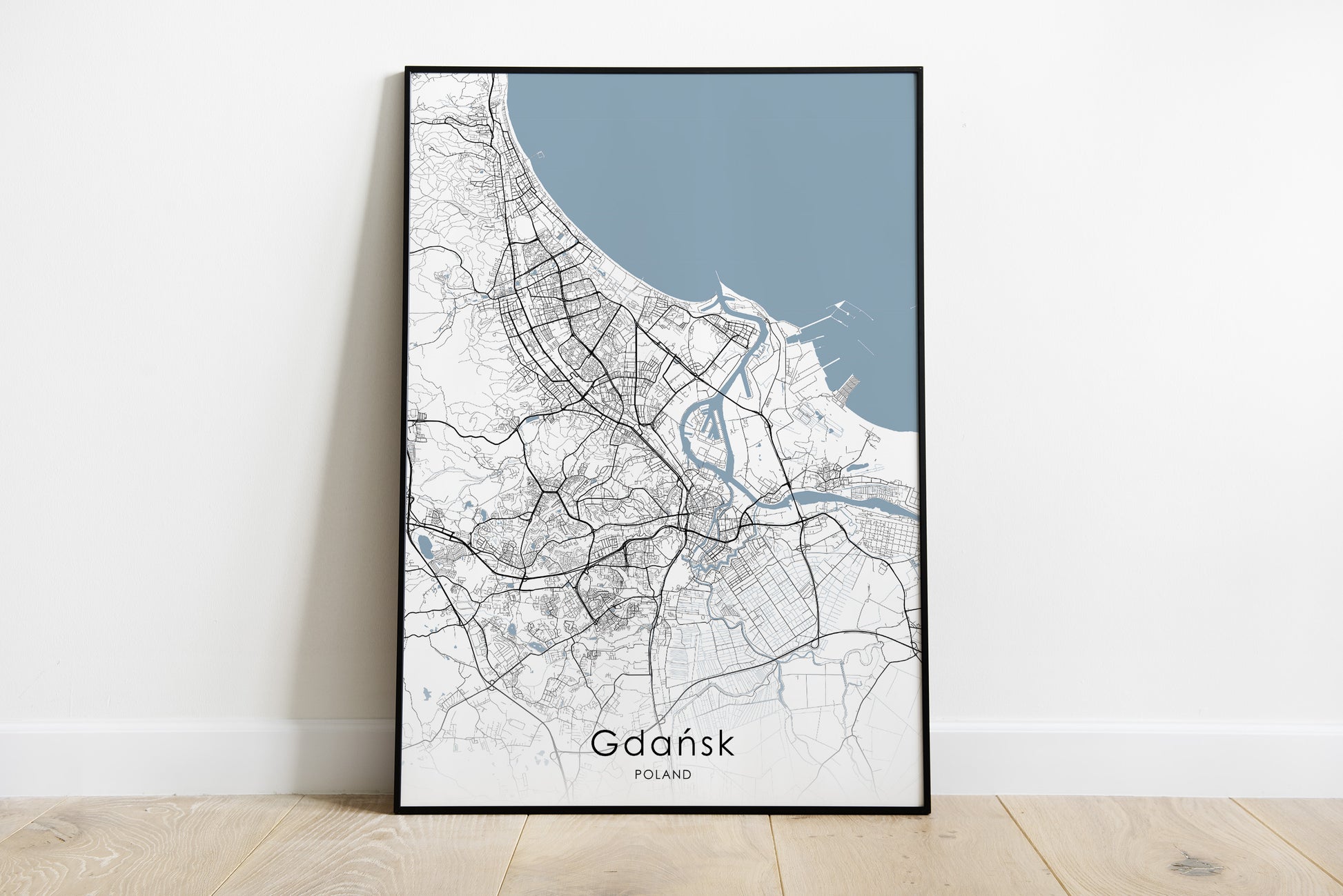 Gdansk Map print | Different sizes and canvas - The Hue Map