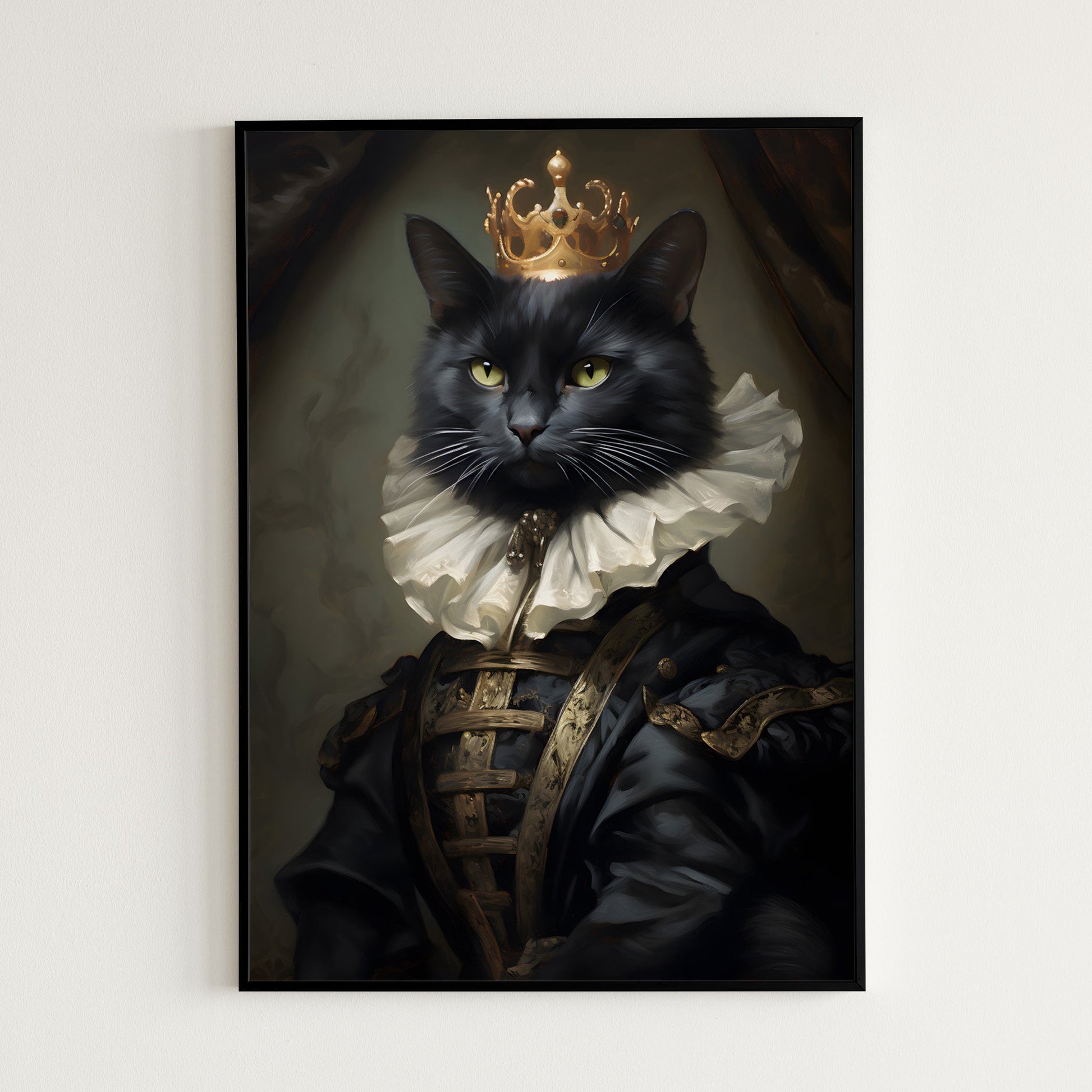 Black cat King wall art.