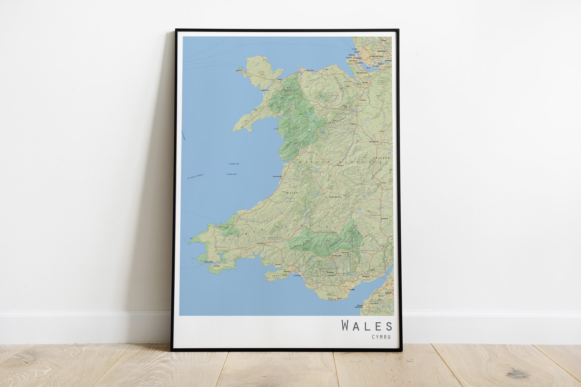 Wales map print | Cymru poster | Wales canvas wall art - The Hue Map