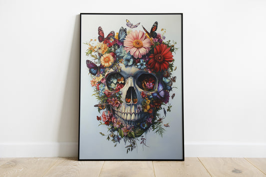 Life Resurfaces Skull wall art | Different sizes and frame options or canvas