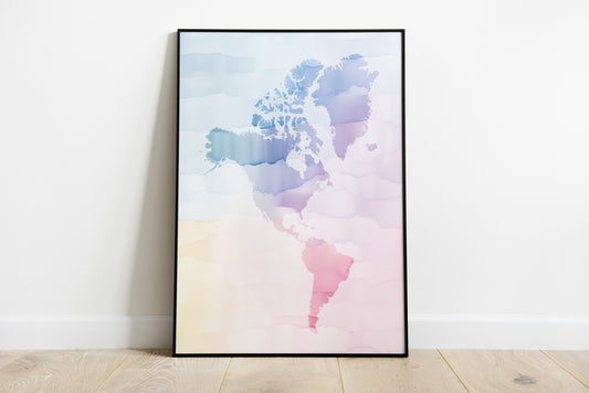 America Watercolour Print | USA canvas wall art - The Hue Map