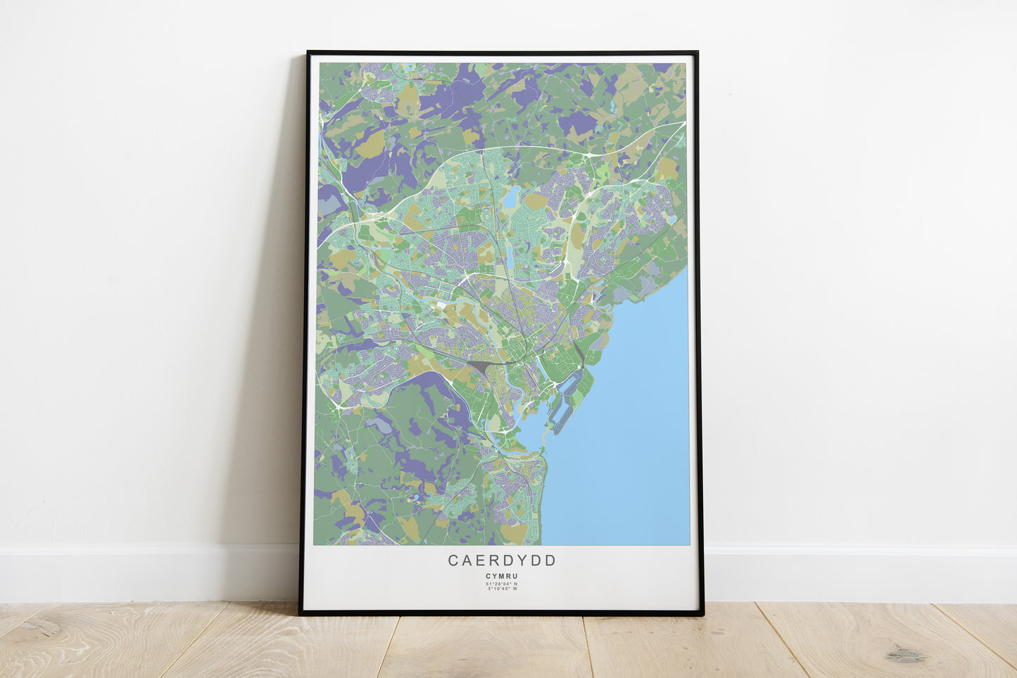 Caerdydd City Map print | Different sizes and colors - The Hue Map