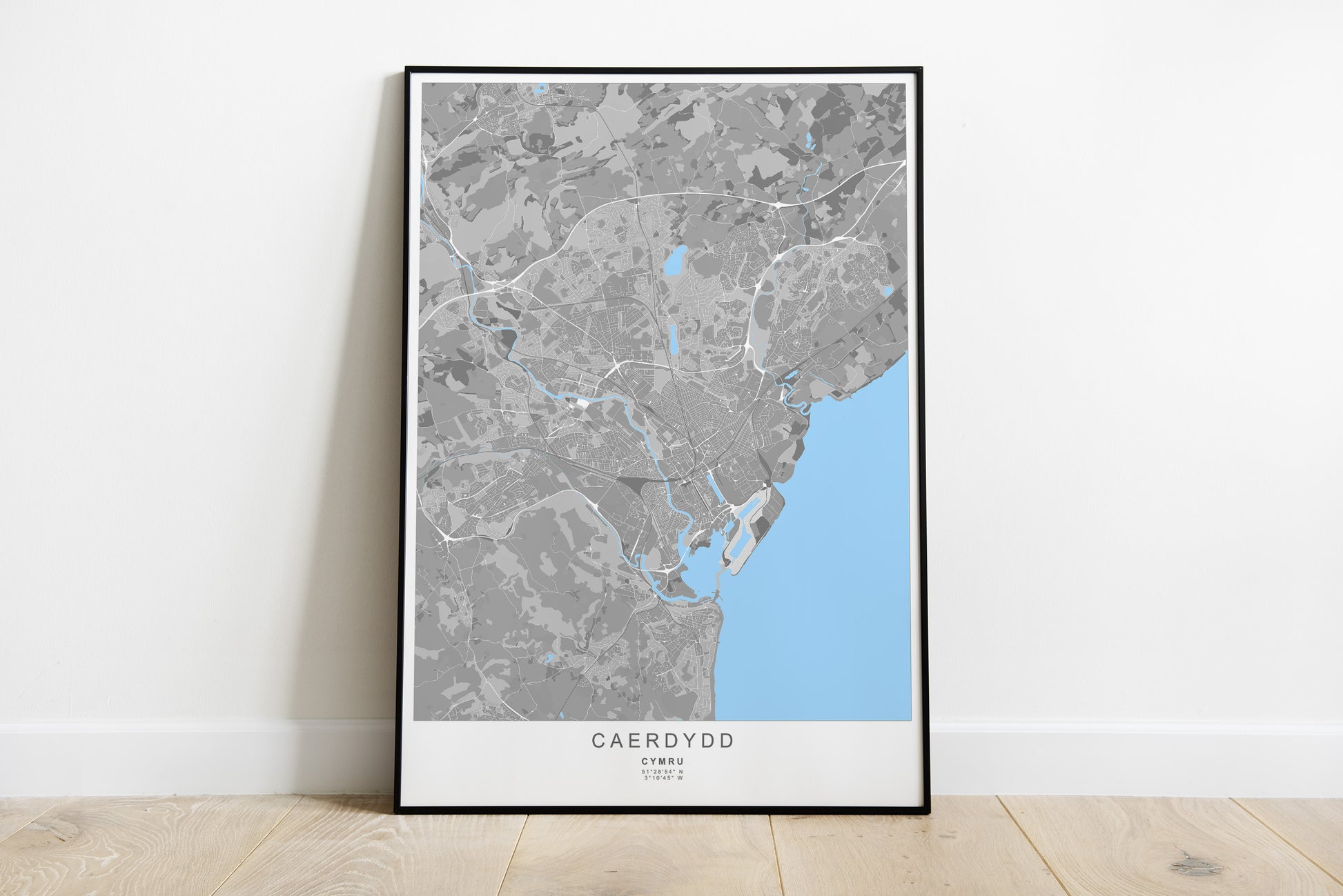 Caerdydd City Map print | Different sizes and colors - The Hue Map