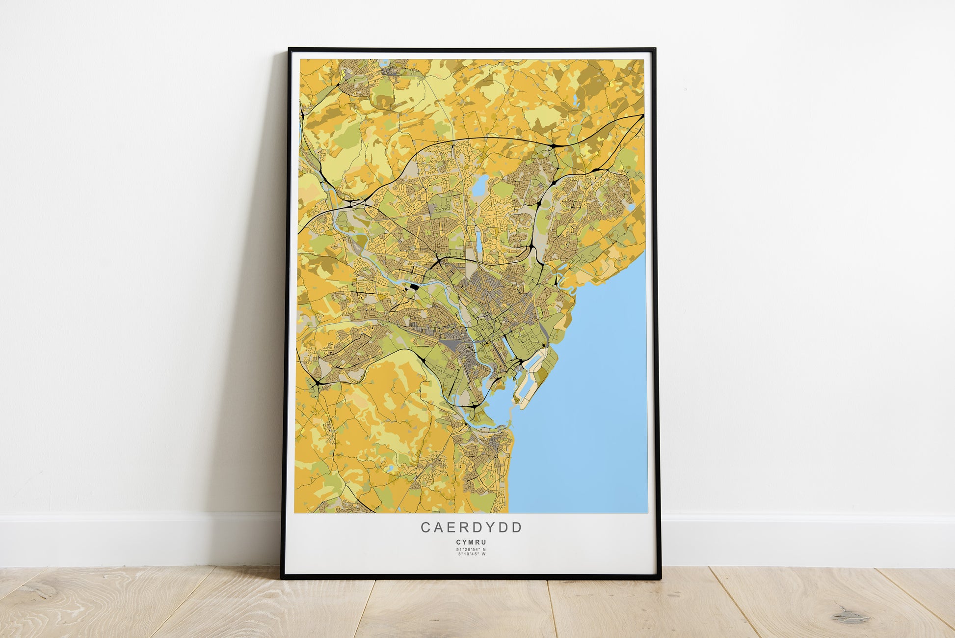 Caerdydd City Map print | Different sizes and colors - The Hue Map