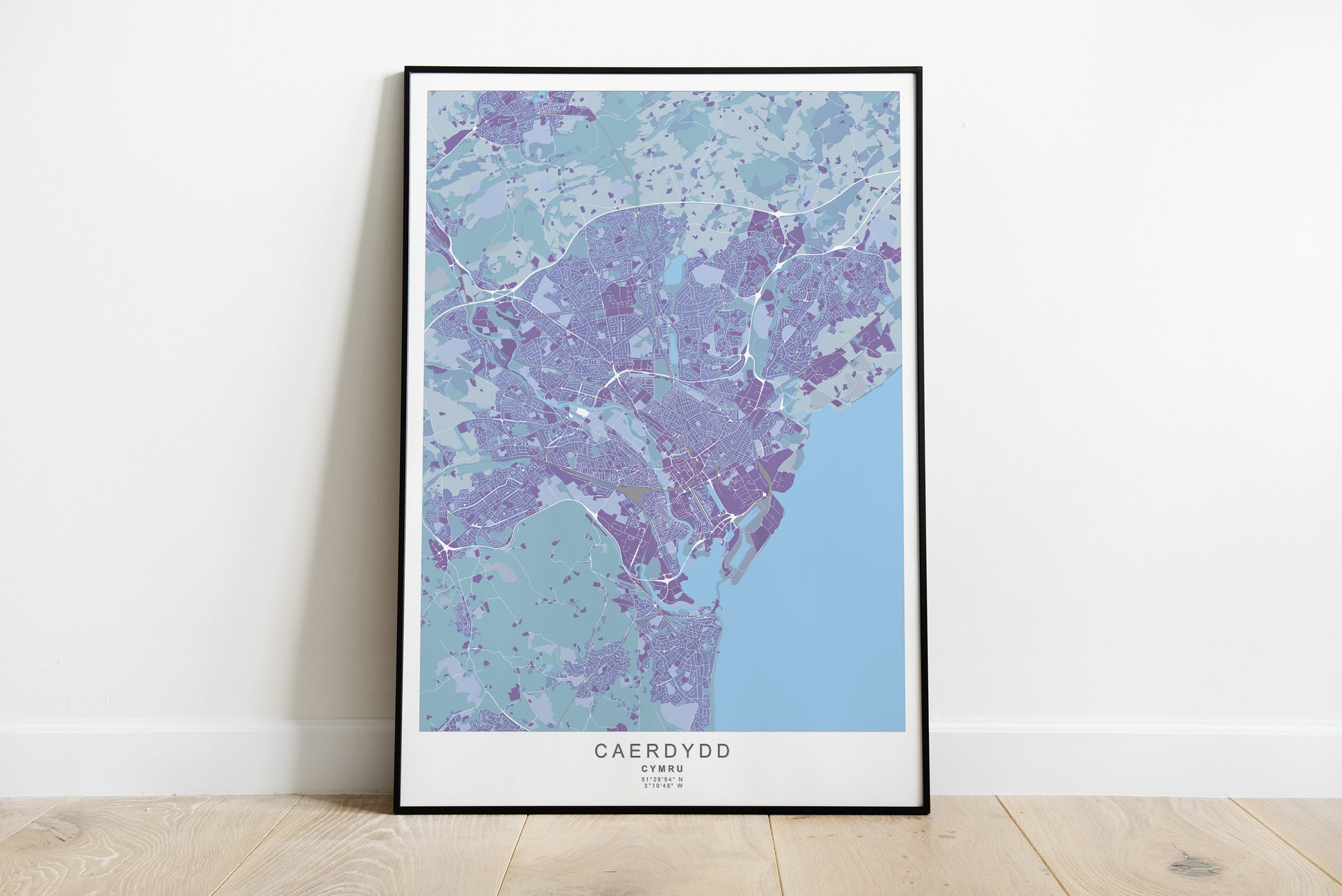 Caerdydd City Map print | Different sizes and colors - The Hue Map