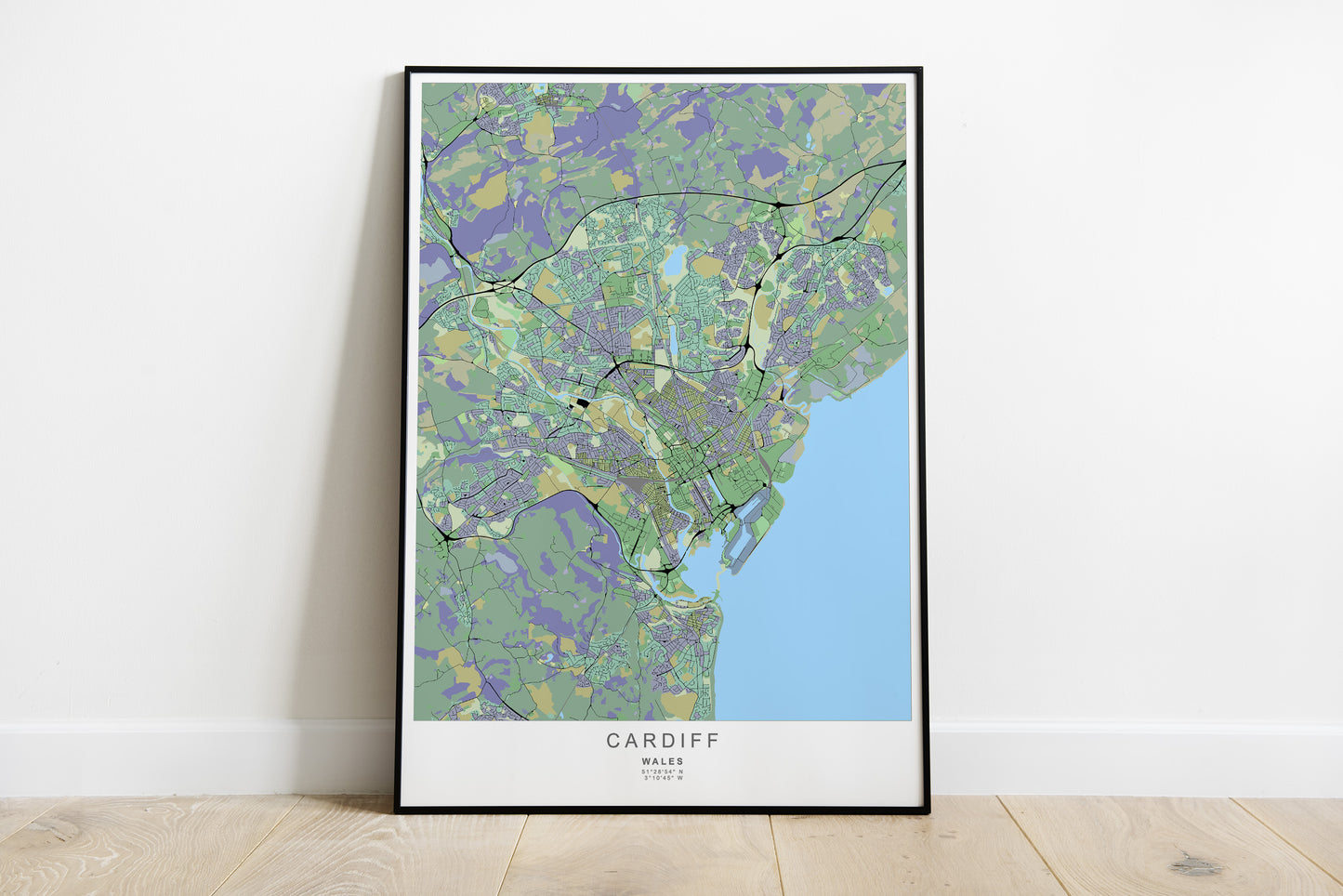 Cardiff City Map print | Different sizes and colors - The Hue Map