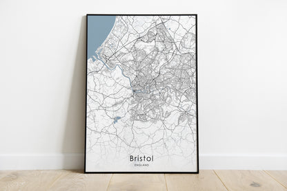 Bristol City Map print | England travel poster - The Hue Map