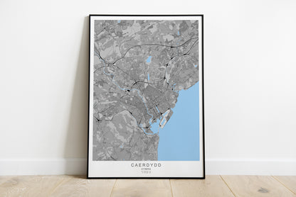 Caerdydd City Map print | Different sizes and colors - The Hue Map