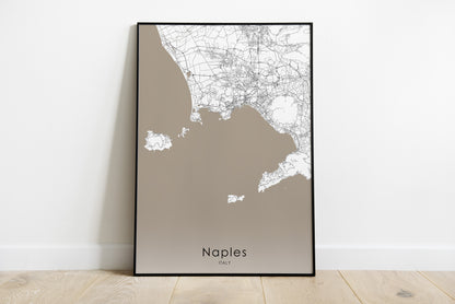 Naples City print | Amalfi coast poster - The Hue Map