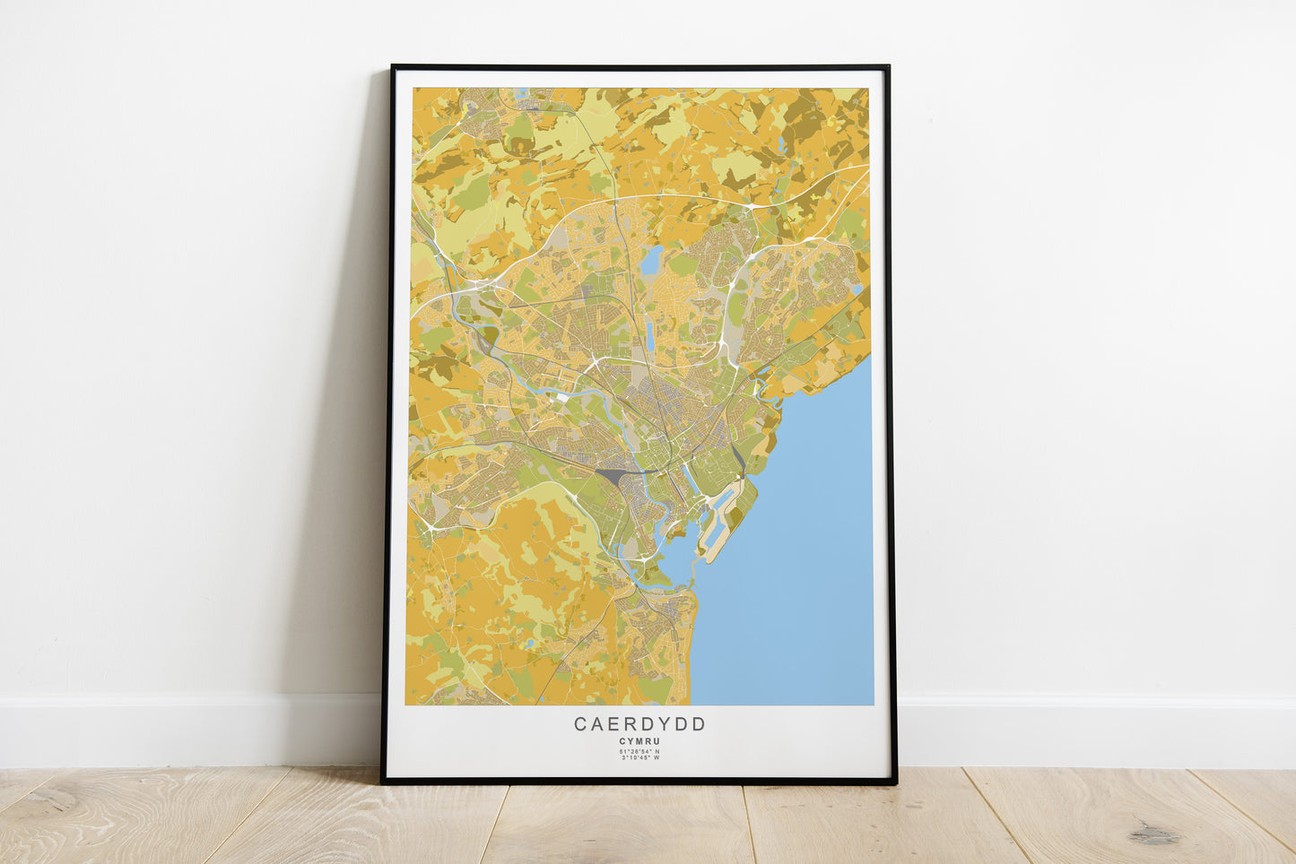 Caerdydd City Map print | Different sizes and colors - The Hue Map