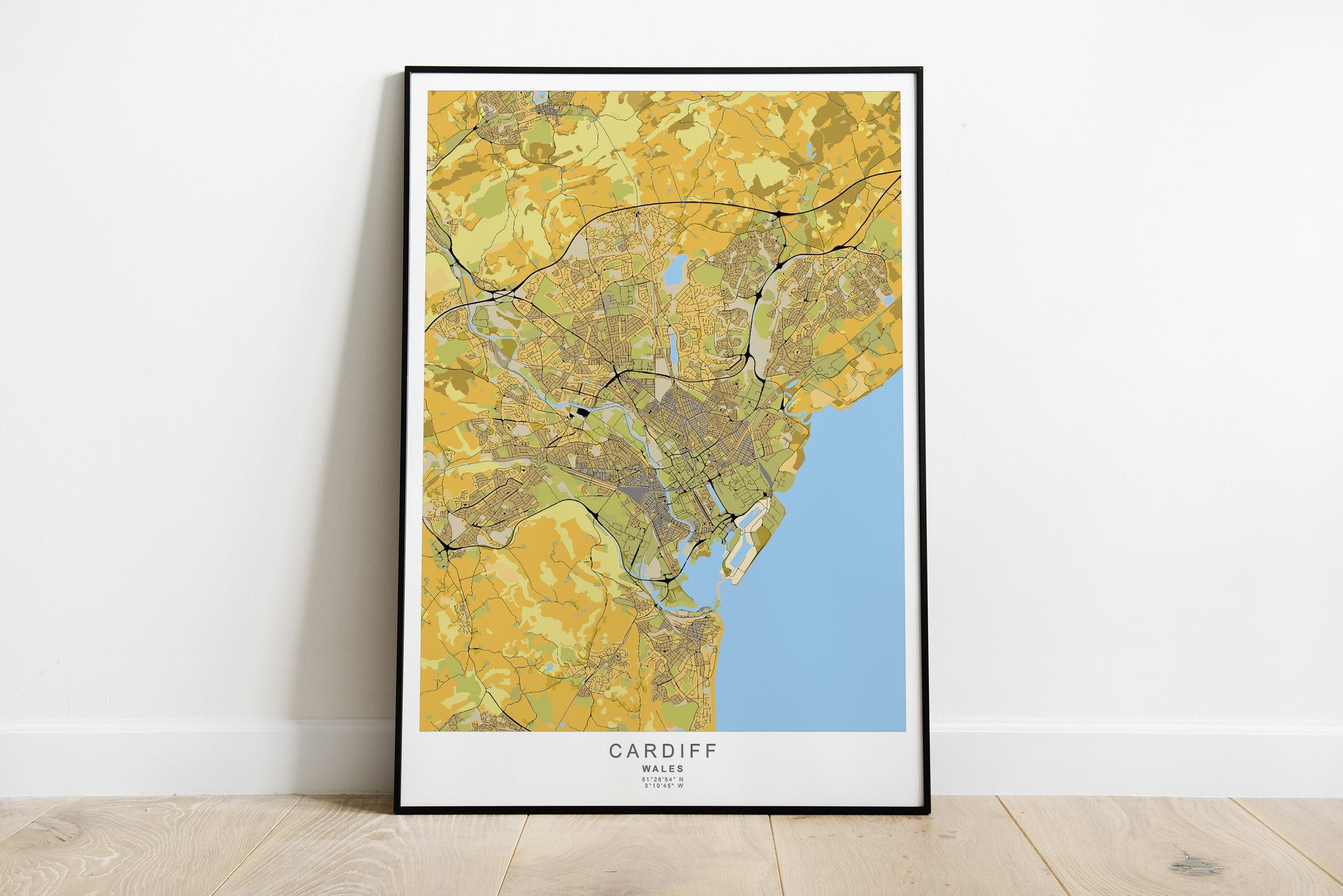 Cardiff City Map print | Different sizes and colors - The Hue Map