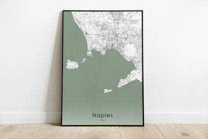 Naples City print | Amalfi coast poster - The Hue Map