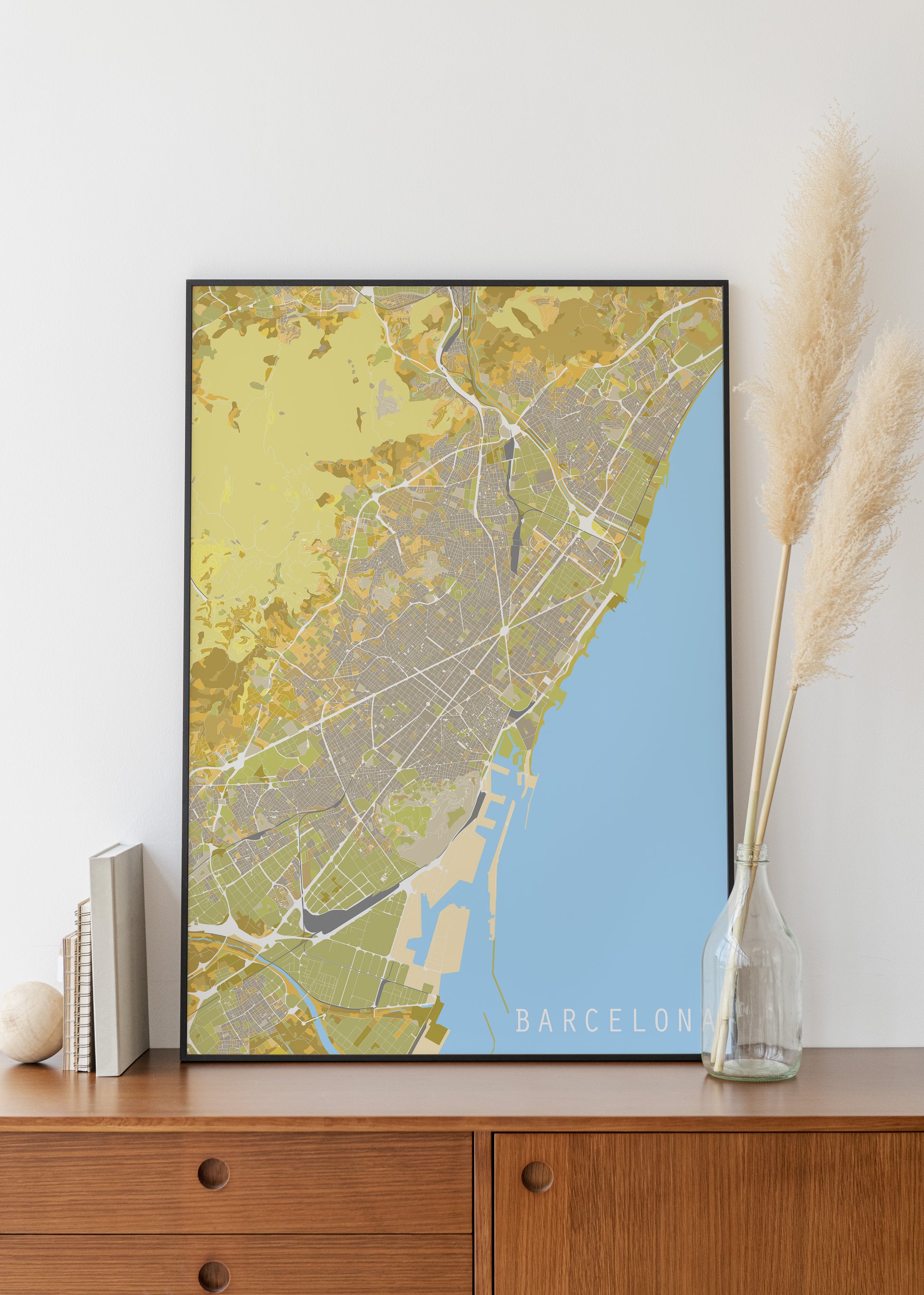 Barcelona city print | Different sizes and canvas - The Hue Map