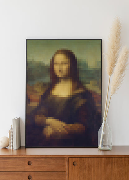 Mona Lisa pixel print | Different sizes and canvas - The Hue Map