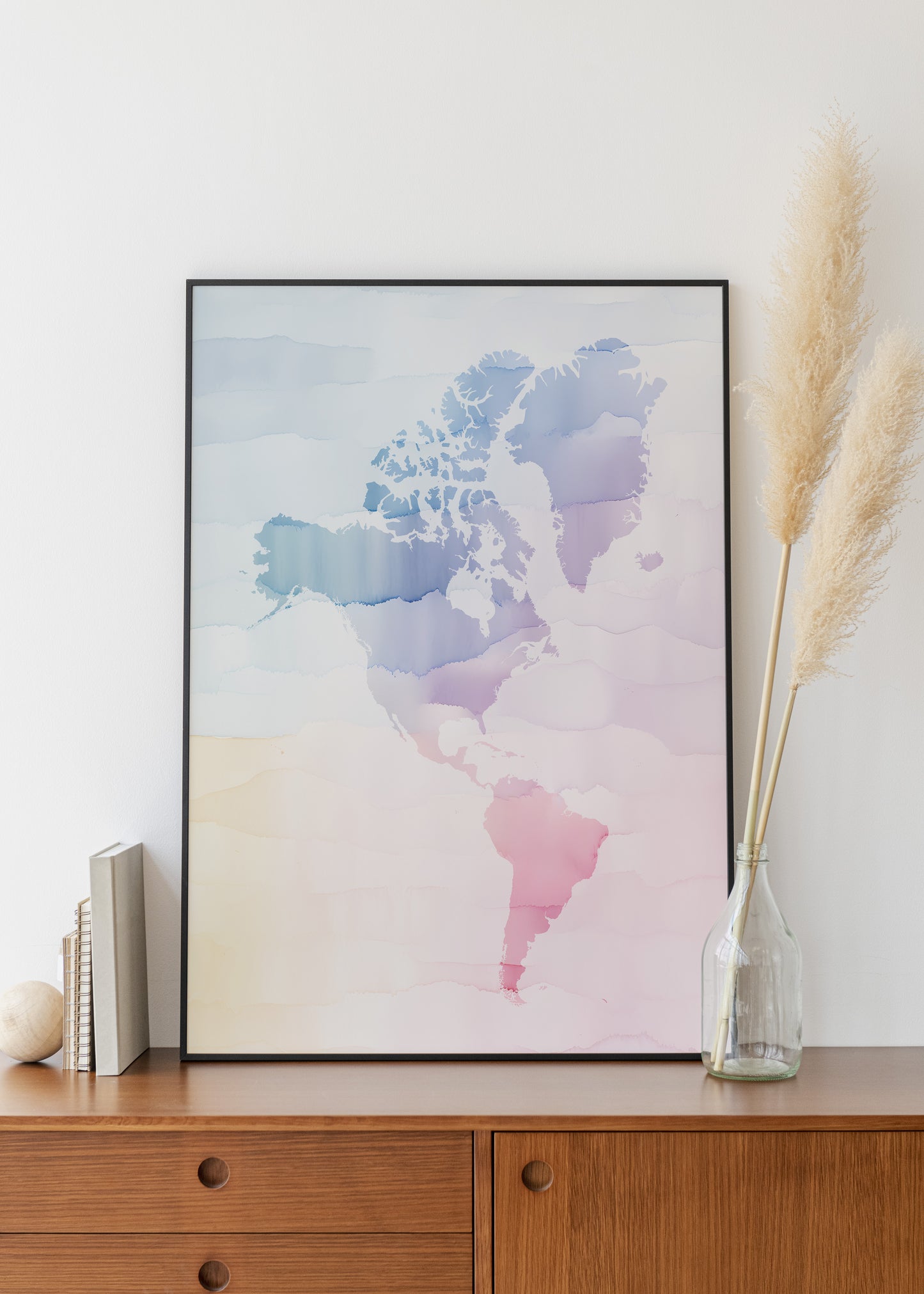 America Watercolour Print | USA canvas wall art - The Hue Map