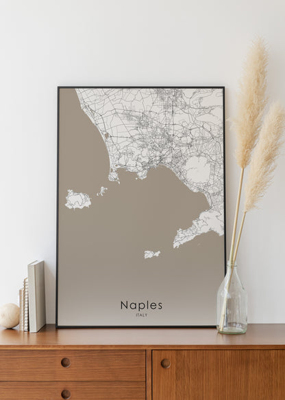 Naples City print | Amalfi coast poster - The Hue Map