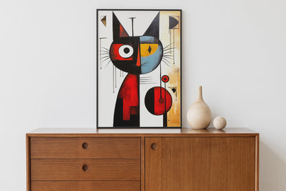 Joan Miro cat wall art.