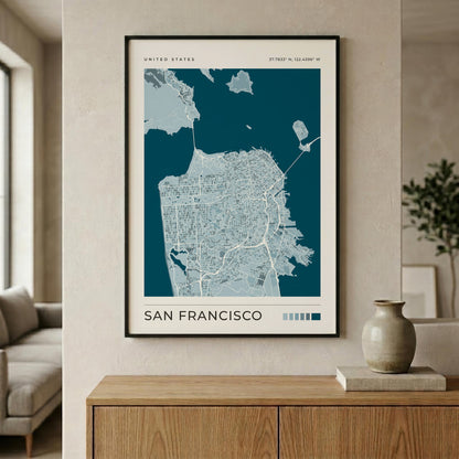 San Francisco Map Print | Blue City Map Wall Art